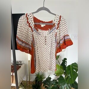 NWOT Womens MAEVE Anthropology Half Button Top